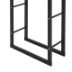 Metal Firewood Log Holder Tall Firewood Rack Indoor Outdoor Fireplace Wood Storage Shelf with Side Rails, Rust-Resistant, Black,