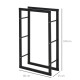 Metal Firewood Log Holder Tall Firewood Rack Indoor Outdoor Fireplace Wood Storage Shelf with Side Rails, Rust-Resistant, Black,