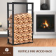 Metal Firewood Log Holder Tall Firewood Rack Indoor Outdoor Fireplace Wood Storage Shelf with Side Rails, Rust-Resistant, Black,