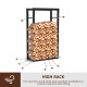 Metal Firewood Log Holder Tall Firewood Rack Indoor Outdoor Fireplace Wood Storage Shelf with Side Rails, Rust-Resistant, Black,