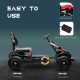 Metal Kids Pedal Go Kart with Adjustable Seat Inflatable Tyres Black