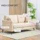 Three-Seater Linen-Look Sofa - Beige