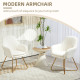 Set of Two Sherpa Fleece Dining Chairs - Cream