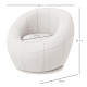 Modern Accent Chair, Swivel Upholstered Armchair for Living Room, Bedroom, Home Office, White