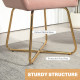 Modern Arm Chair Upholstered Accent Chair with Metal Base for Living Room Pink