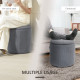 Set of Two Corduroy Storage Ottomans - Grey