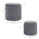 Set of Two Corduroy Storage Ottomans - Grey