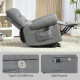 Rise and Recline Electric Massage Armchair - Grey