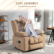 Velvet-Feel Electric Riser, Recliner and Massage Armchair - Light Brown