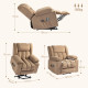 Velvet-Feel Electric Riser, Recliner and Massage Armchair - Light Brown