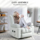Velvet-Feel Electric Riser, Recliner and Massage Armchair - Light Grey