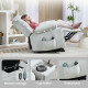 Velvet-Feel Electric Riser, Recliner and Massage Armchair - Light Grey