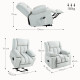 Velvet-Feel Electric Riser, Recliner and Massage Armchair - Light Grey