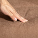 Velvet-Feel Recliner Chair and Ottoman - Light Brown
