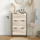 Shoe Storage Cabinet with 3 Flip Drawers Adjustable Shelf 18 Pairs Narrow Shoe Cupboard for Entryway Natural Wood-effect