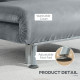 Single Velvet-Feel Sleeper Chair - Grey