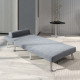 Single Velvet-Feel Sleeper Chair - Grey