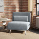Single Velvet-Feel Sleeper Chair - Grey