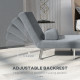 Single Velvet-Feel Sleeper Chair - Grey