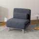 Single Velvet-Feel Sleeper Chair - Charcoal Grey