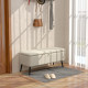 Linen-Look 92 x 31cm Storage Ottoman - Cream White