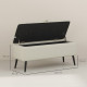 Linen-Look 92 x 31cm Storage Ottoman - Cream White