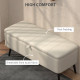 Linen-Look 92 x 31cm Storage Ottoman - Cream White