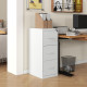 Three-Drawer Modern Steel Filing Cabinet - Cream