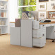 Three-Drawer Modern Steel Filing Cabinet - Cream