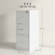 Three-Drawer Modern Steel Filing Cabinet - Cream
