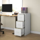 Three-Drawer Modern Steel Filing Cabinet - Cream