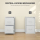 Two-Drawer Modern Steel Filing Cabinet - Cream