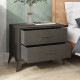 Velvet-Feel Chest of Two Drawers - Brown