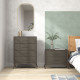 Velvet-Feel Chest of Two Drawers - Brown