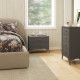 Velvet-Feel Chest of Two Drawers - Brown