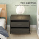 Velvet-Feel Chest of Two Drawers - Brown