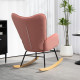 Velvet-Feel Rocking Armchair - Pink