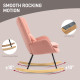 Velvet-Feel Rocking Armchair - Pink