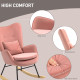 Velvet-Feel Rocking Armchair - Pink