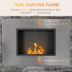 Wall Mounted Ethanol Fireplace, Stainless Steel Bioethanol Heater Stove Fire with 1.2L Tank, 3 Hour Burning Time, Silver
