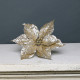Gold Glitter Poinsettia Pick