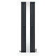 Oval Mirror Radiator &amp; Valves - 1800mm x 500mm - Anthracite Grey