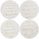 Gold Glitter Xmas Candleplate 20cm