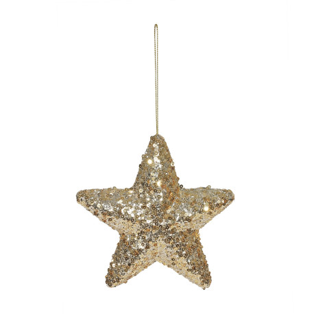 Gold Hanging Star Decoration (15cm)