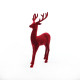 Flocked Reindeer- Burgundy (32cm)