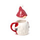 Peeping Lid Ceramic Lidded Character Mug - Christmas Gonk
