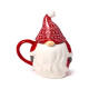 Peeping Lid Ceramic Lidded Character Mug - Christmas Gonk