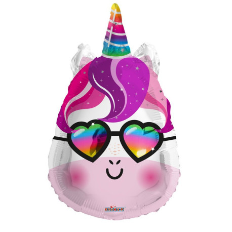 18"" Unicorn Head Balloon with Shades