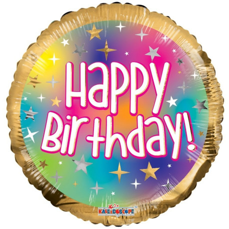 Birthday Gold and Multicolour Balloon (18 inch)