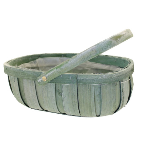 Green Softwood Trug & Folding Handle 24.5cm
